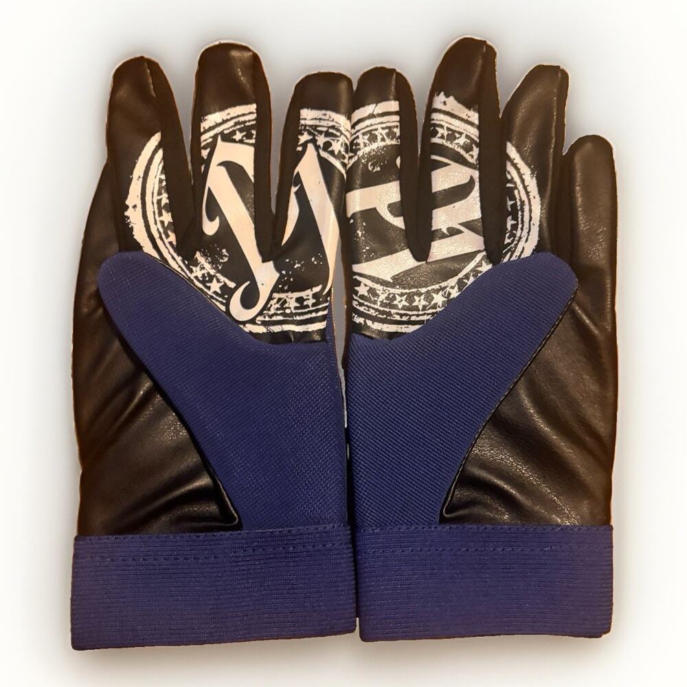 WWE AJ Styles Replica Entrance Gloves Blue Black Wrestling Adult Pair WWEShop